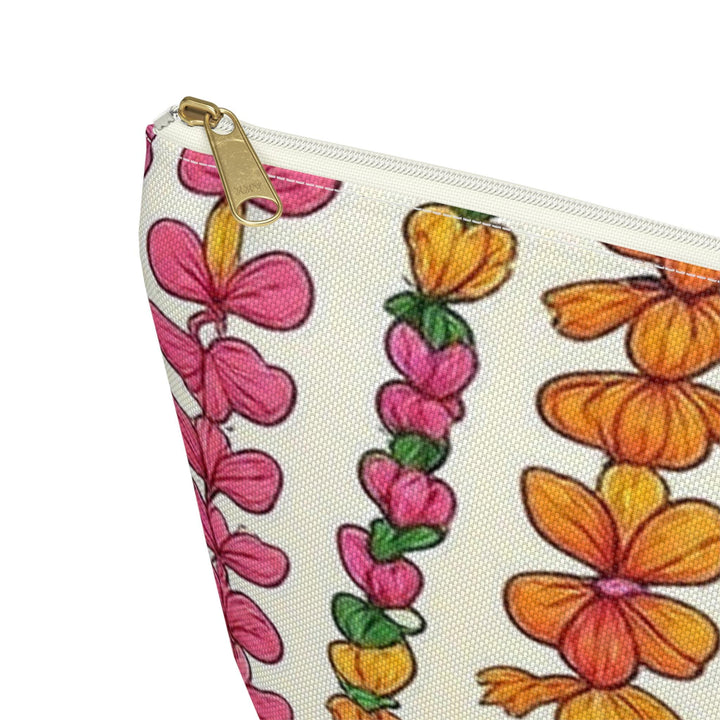 Hawaiian Lei Luxury Accessory Pouch – Tropical Floral Makeup & Travel Ba