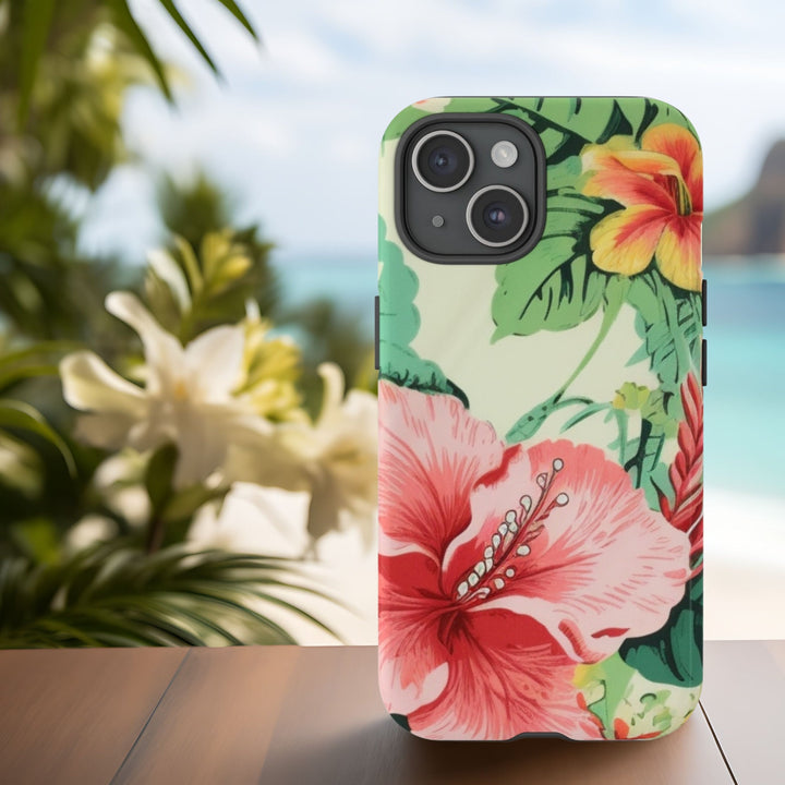 Tropical Hibiscus Phone Case – Durable Dual-Layer Design | Glossy & Matte Finish