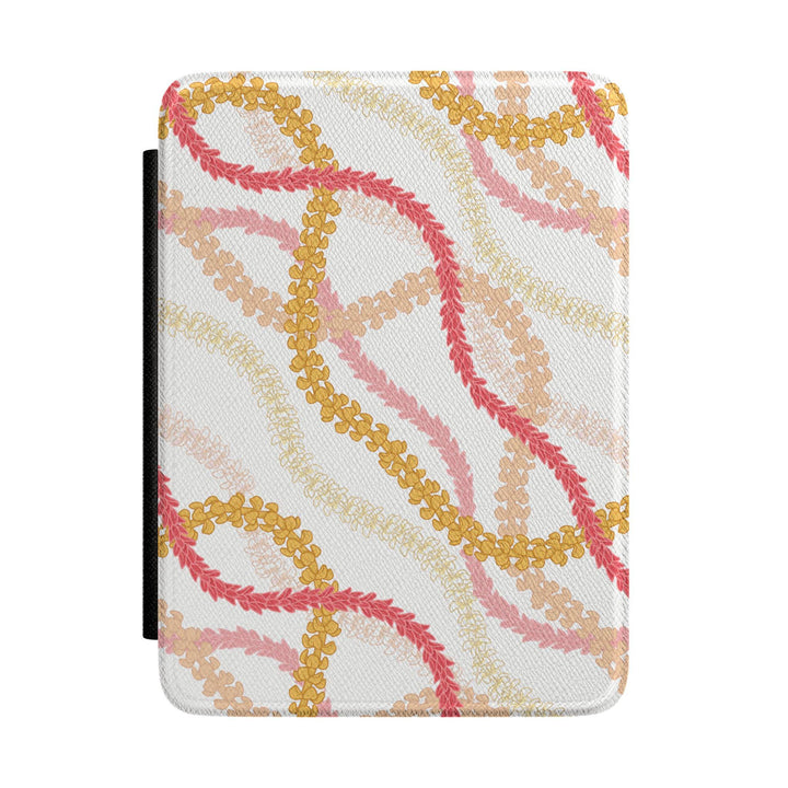 Tropical Floral Kindle Case with Hand Strap, PU Leather Cover (Paperwhite 7)
