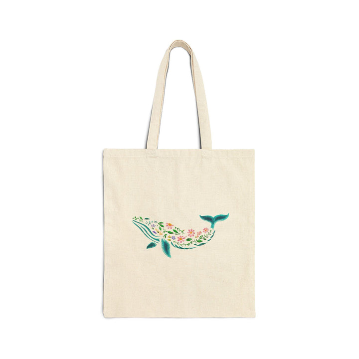 Whale Song 15"x16" Canvas Tote - Heavy-Duty Eco-Friendly Market Bag