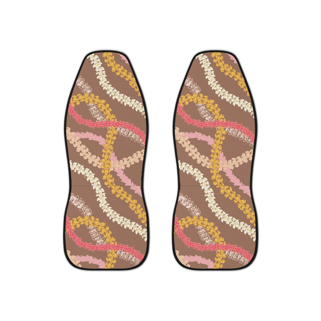 Hawaiian Flower Lei Seat Covers (Set of 2) | Universal Fit Tropical Floral & Spill Resistant