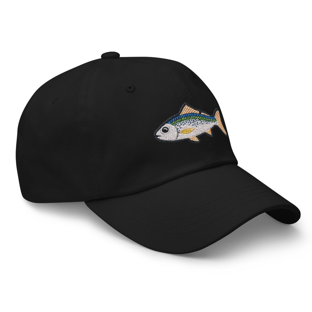 Embroidered Fish Dad Hat | Chino Cotton Twill Fishing Cap
