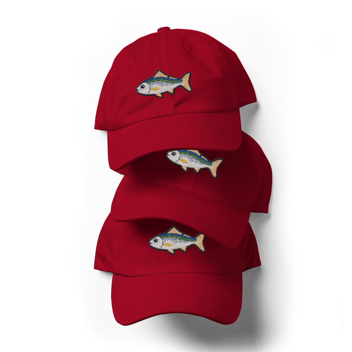 Embroidered Fish Dad Hat | Chino Cotton Twill Fishing Cap