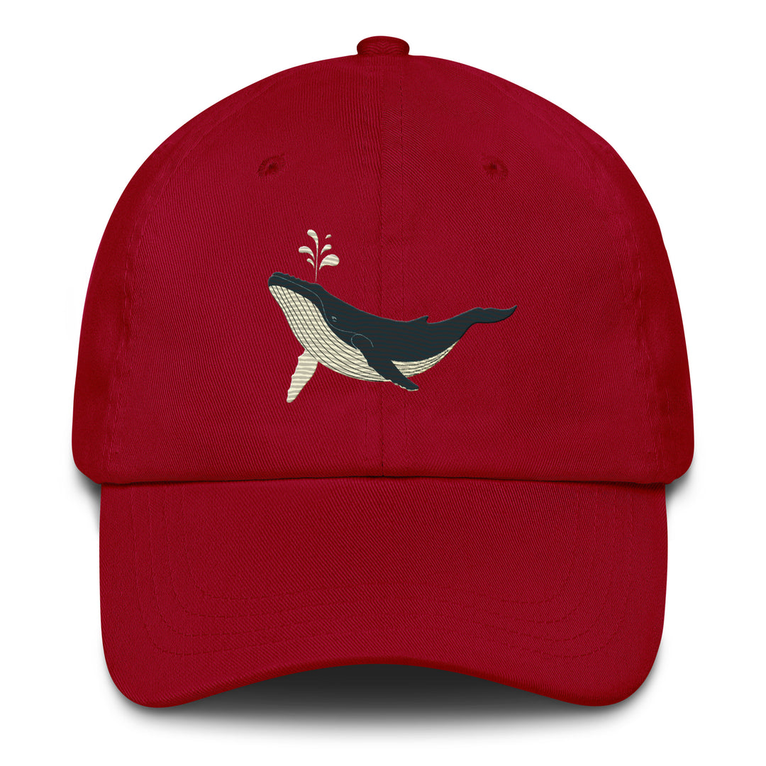 Embroidered Humpback Whale Dad Hat | Chino Cotton Coastal Baseball Cap