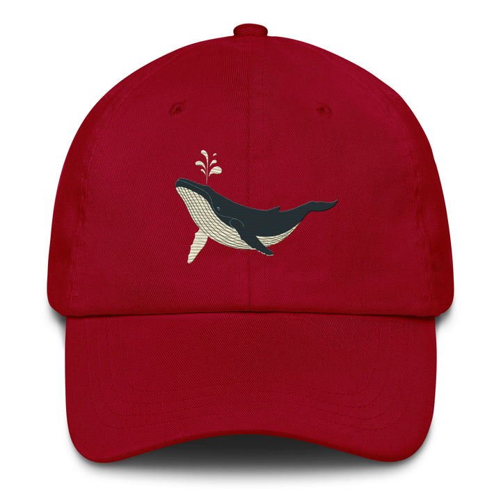 Embroidered Humpback Whale Dad Hat | Chino Cotton Coastal Baseball Cap