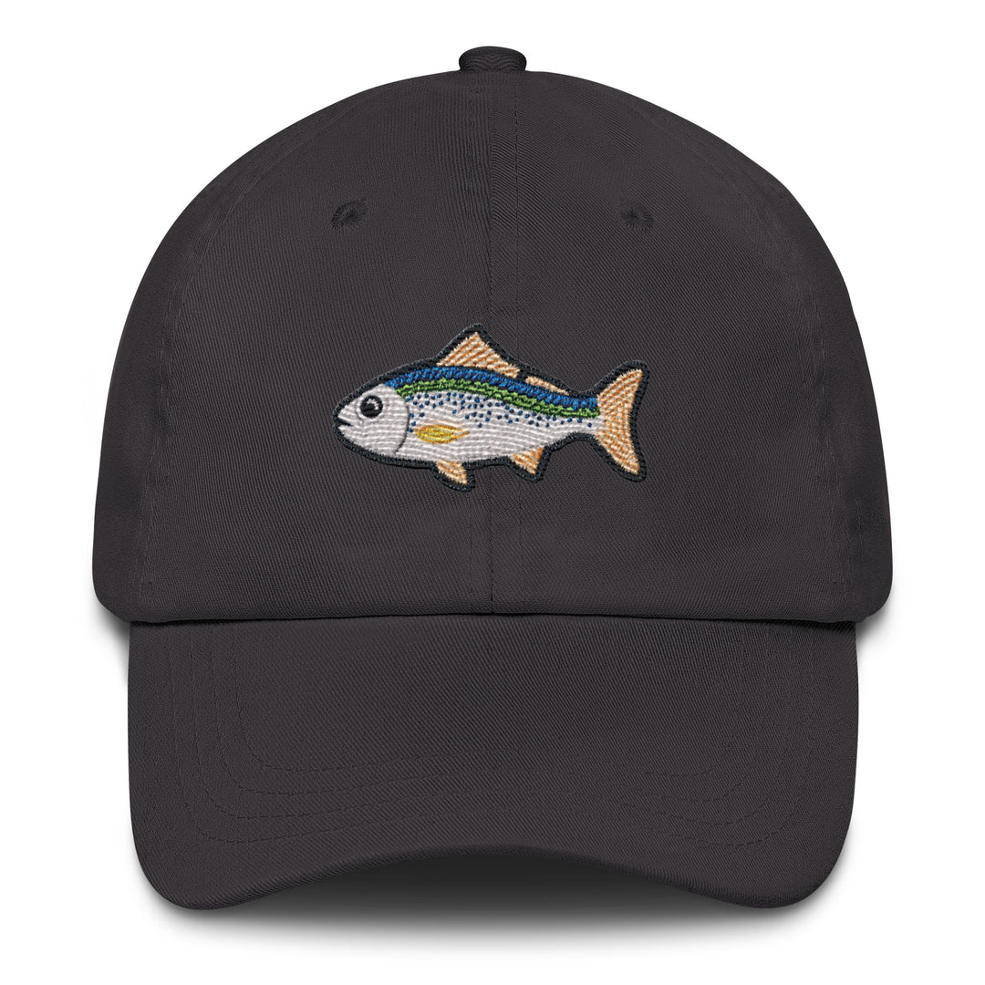 Embroidered Fish Dad Hat | Chino Cotton Twill Fishing Cap