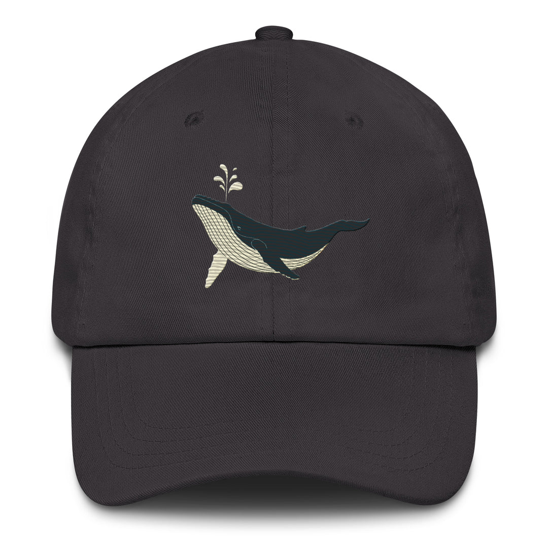 Embroidered Humpback Whale Dad Hat | Chino Cotton Coastal Baseball Cap