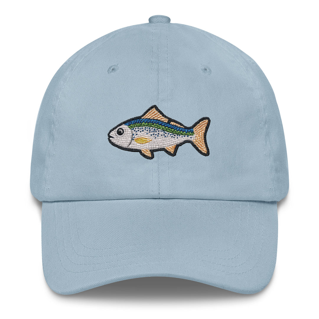 Embroidered Fish Dad Hat | Chino Cotton Twill Fishing Cap