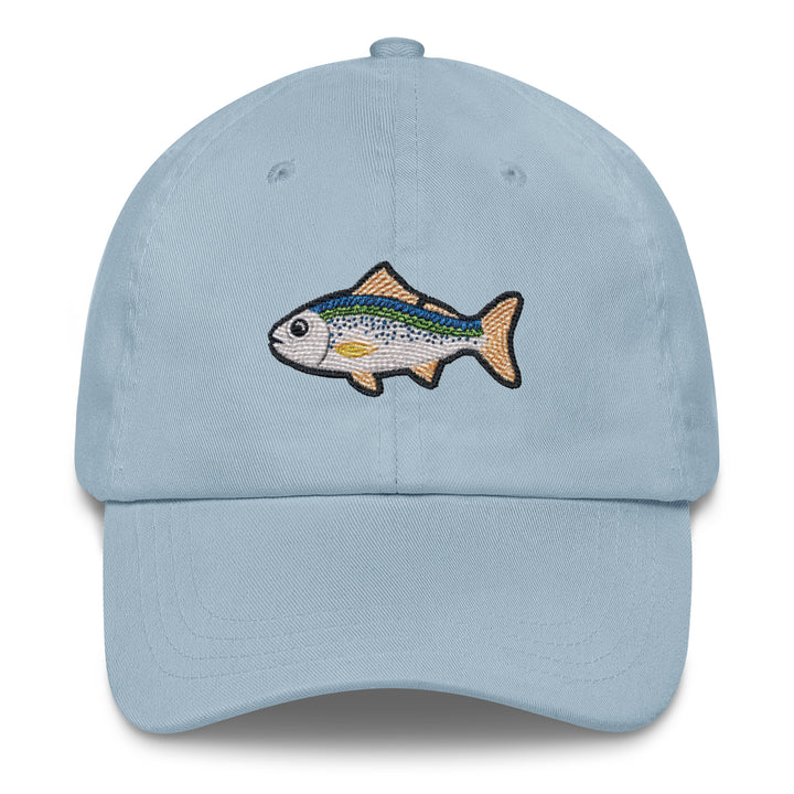 Embroidered Fish Dad Hat | Chino Cotton Twill Fishing Cap