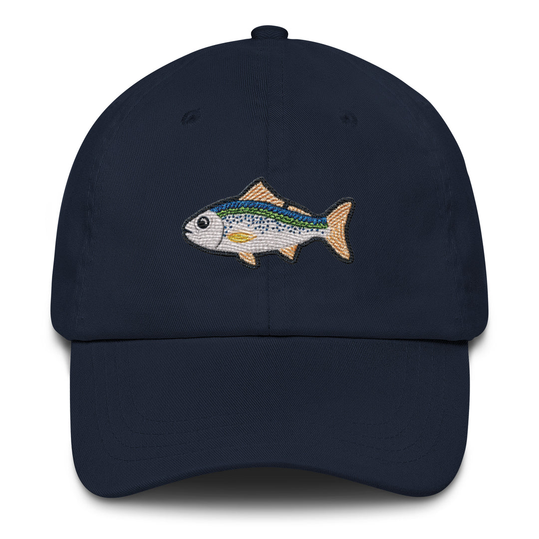 Embroidered Fish Dad Hat | Chino Cotton Twill Fishing Cap