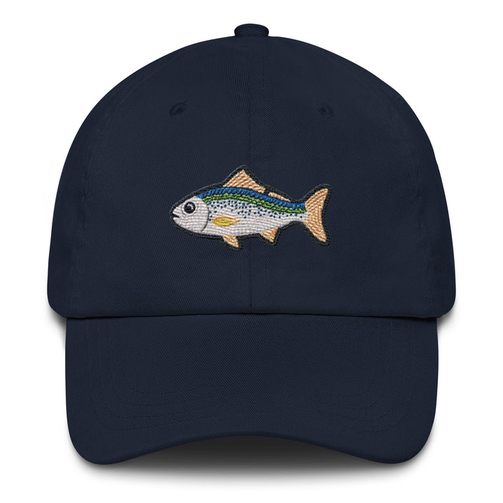Embroidered Fish Dad Hat | Chino Cotton Twill Fishing Cap
