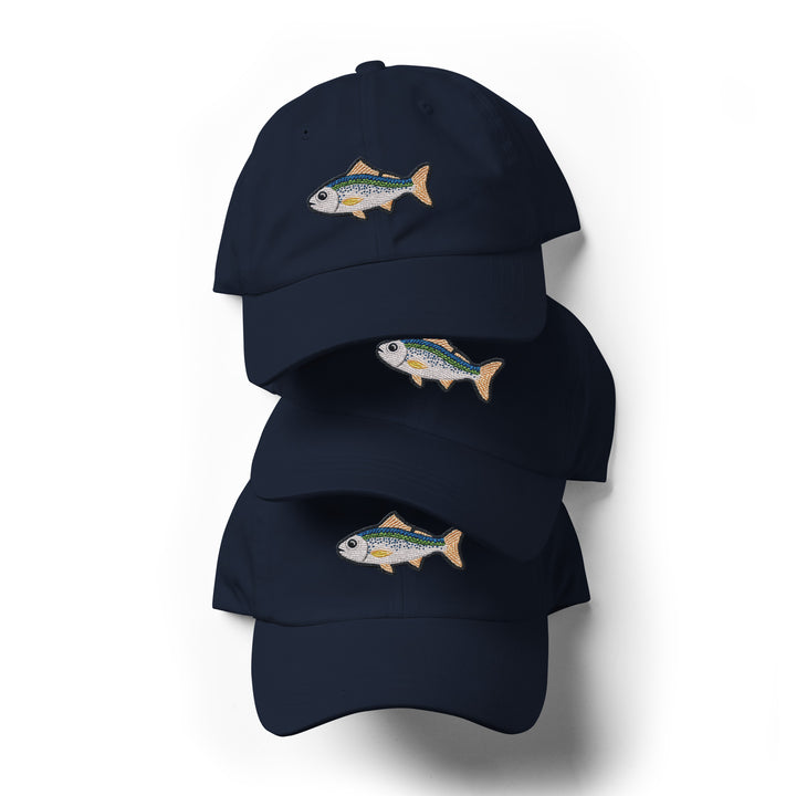 Embroidered Fish Dad Hat | Chino Cotton Twill Fishing Cap