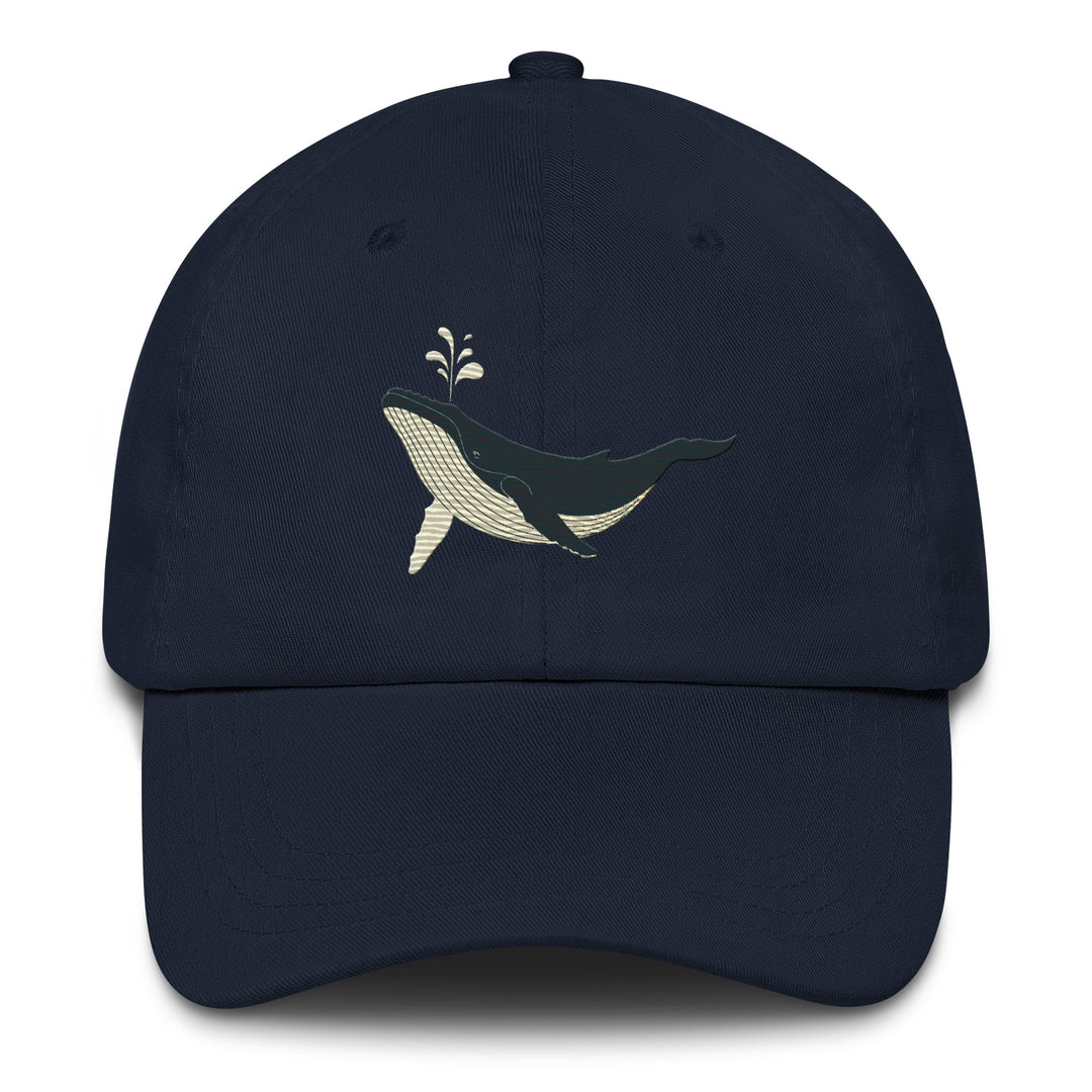 Embroidered Humpback Whale Dad Hat | Chino Cotton Coastal Baseball Cap