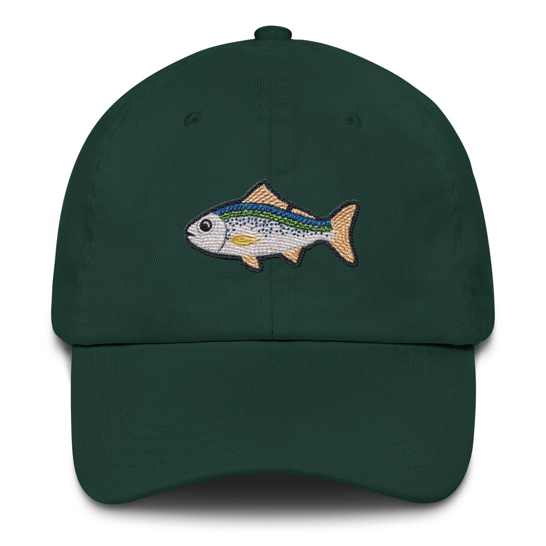 Embroidered Fish Dad Hat | Chino Cotton Twill Fishing Cap