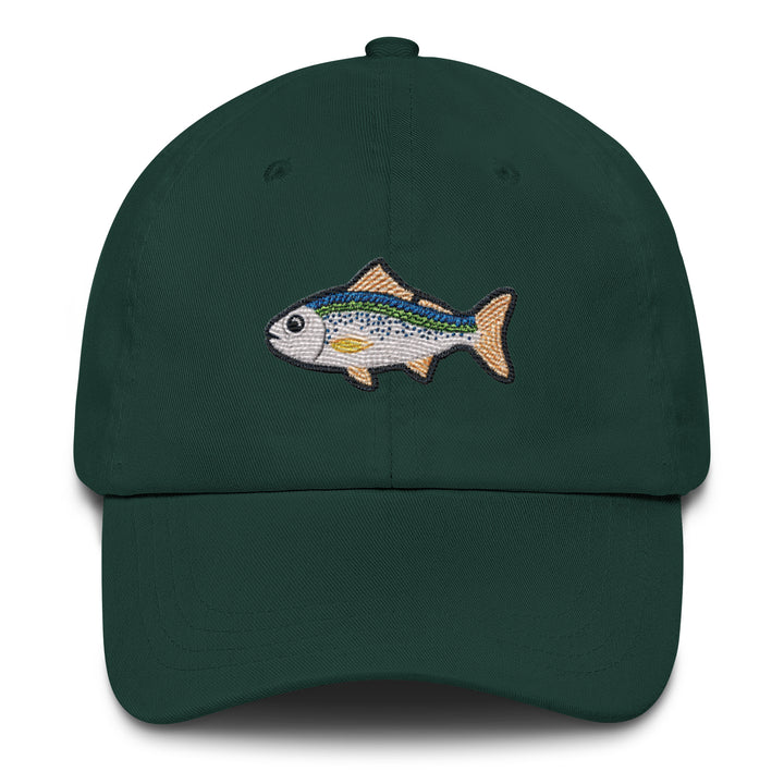 Embroidered Fish Dad Hat | Chino Cotton Twill Fishing Cap
