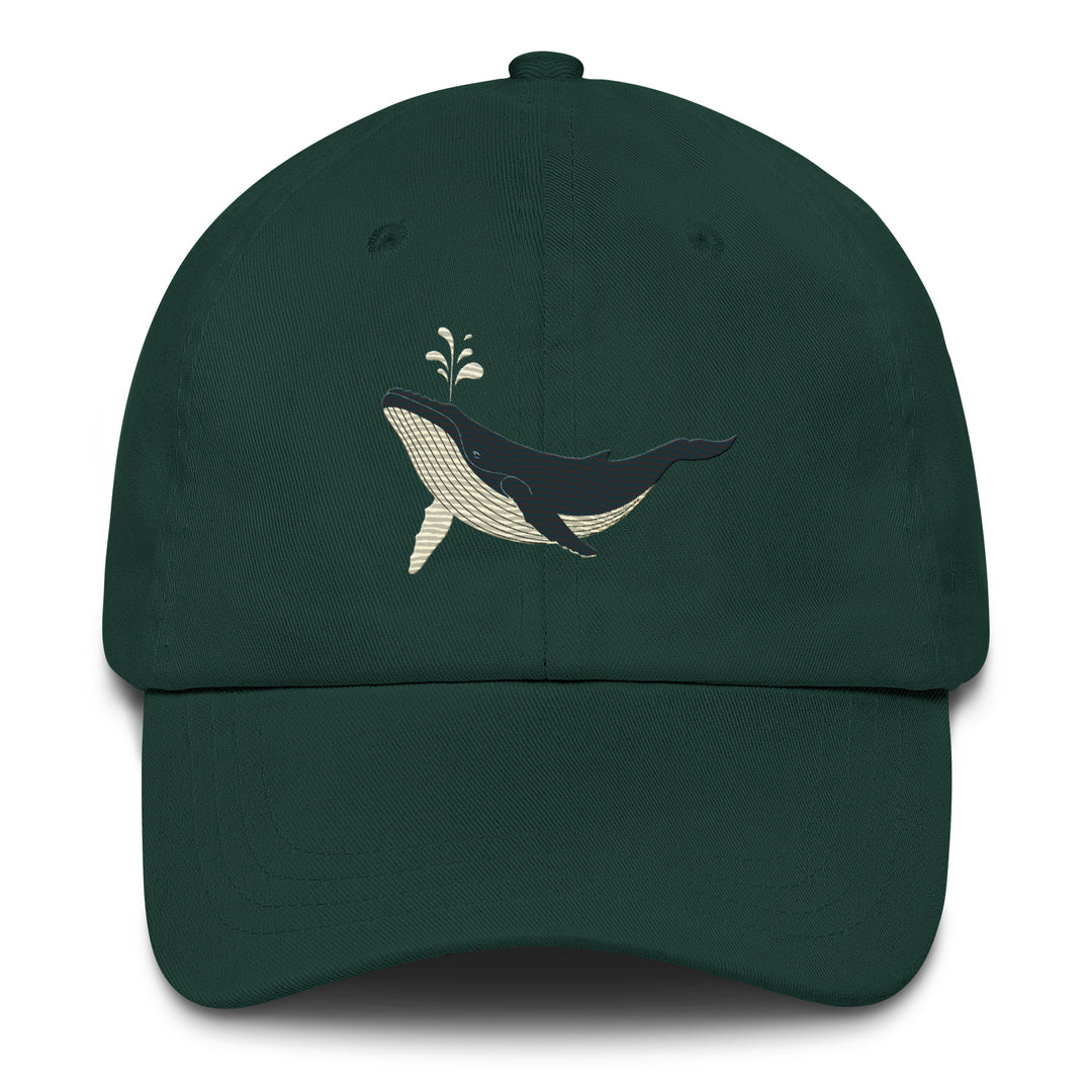 Embroidered Humpback Whale Dad Hat | Chino Cotton Coastal Baseball Cap