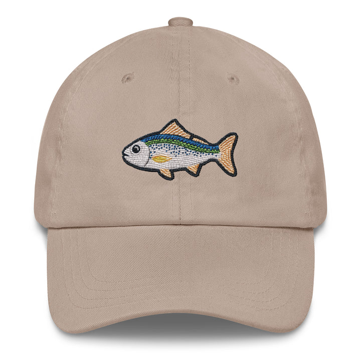 Embroidered Fish Dad Hat | Chino Cotton Twill Fishing Cap