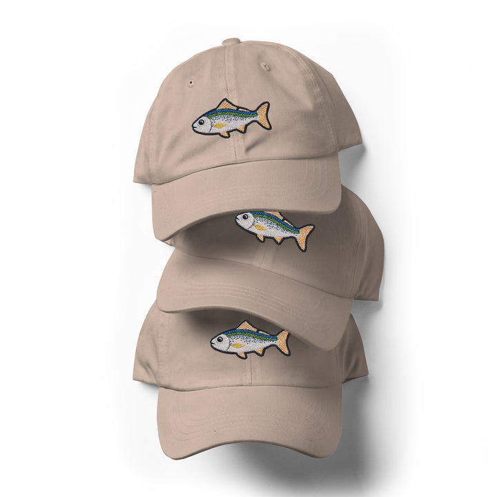 Embroidered Fish Dad Hat | Chino Cotton Twill Fishing Cap