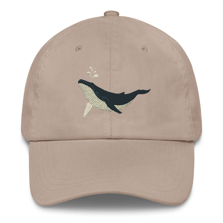 Embroidered Humpback Whale Dad Hat | Chino Cotton Coastal Baseball Cap