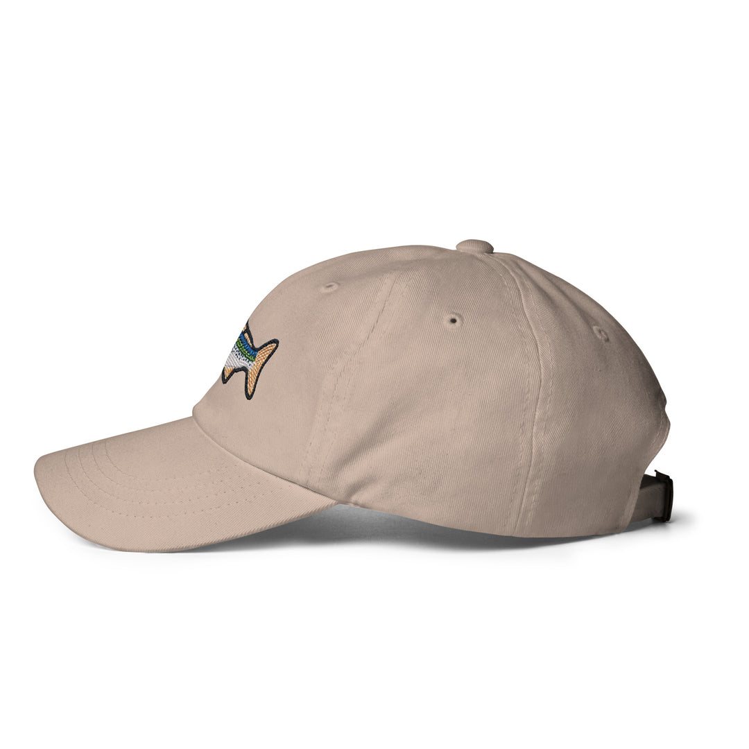 Embroidered Fish Dad Hat | Chino Cotton Twill Fishing Cap