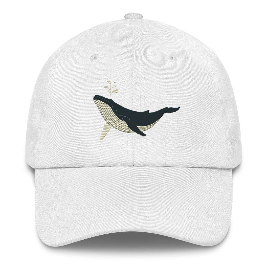Embroidered Humpback Whale Dad Hat | Chino Cotton Coastal Baseball Cap