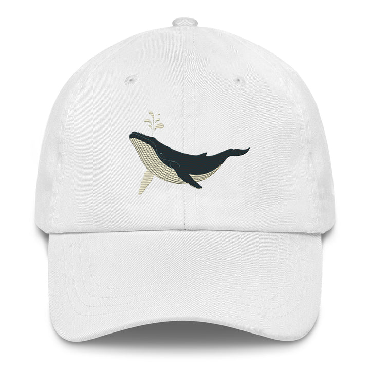 Embroidered Humpback Whale Dad Hat | Chino Cotton Coastal Baseball Cap