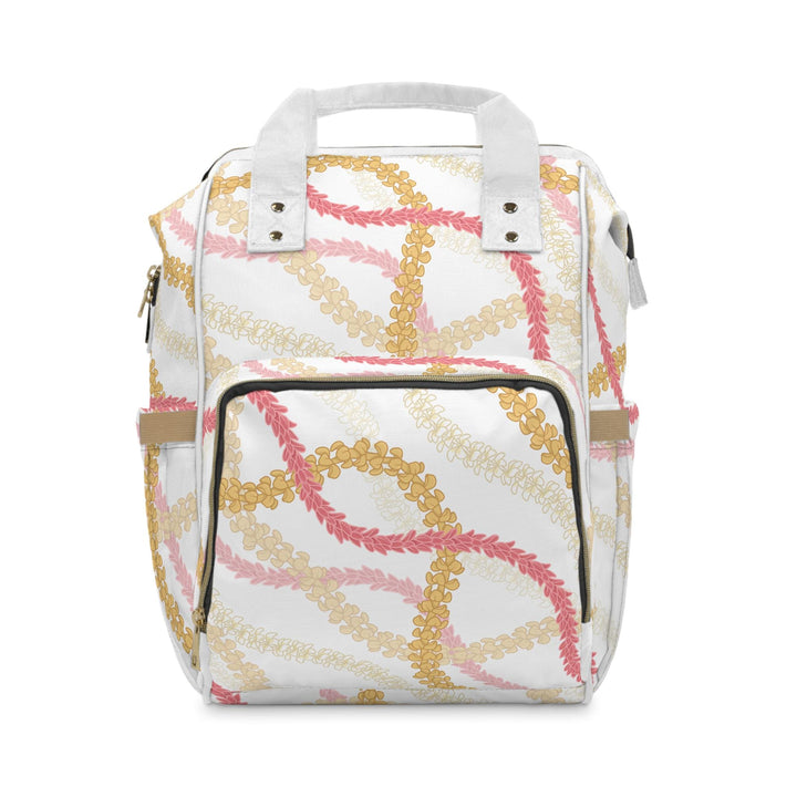Diaper Bag Backpack, Plumeria Floral Print & Adjustable Straps