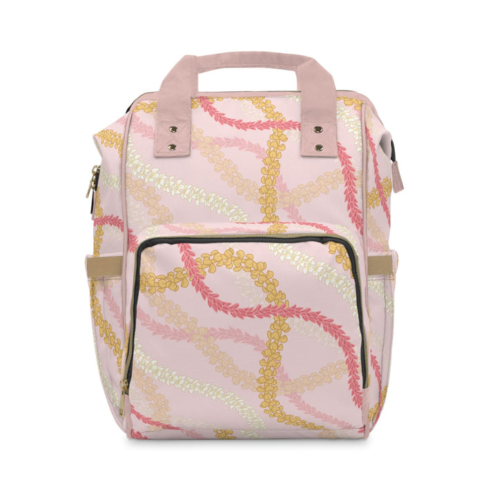 Hawaiian Lei Diaper Bag, Stylish Floral Backpack With Adjustable Straps