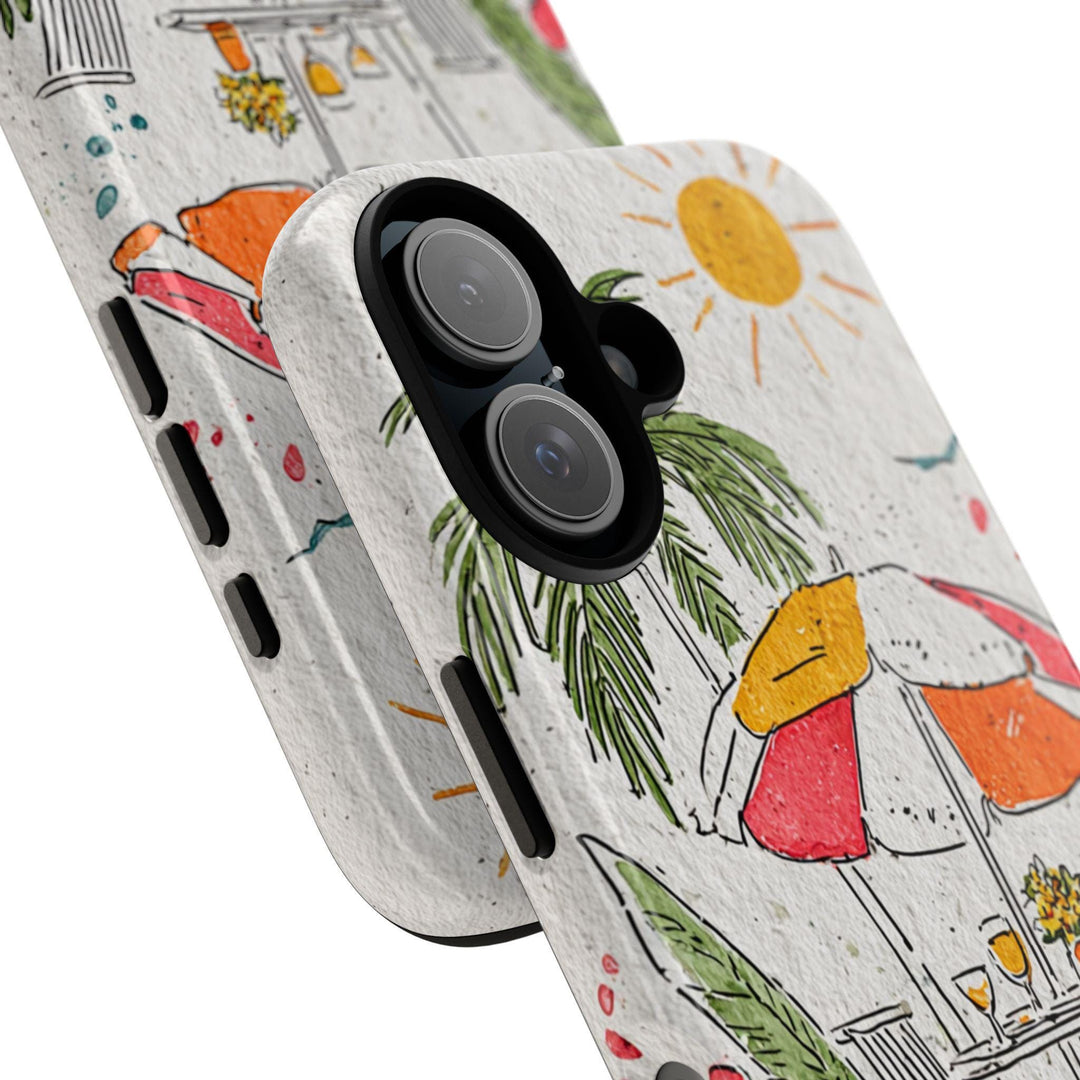 Tough Phone Case – Summer Phone Case With Tropical Watercolor Art & Durable Protection
