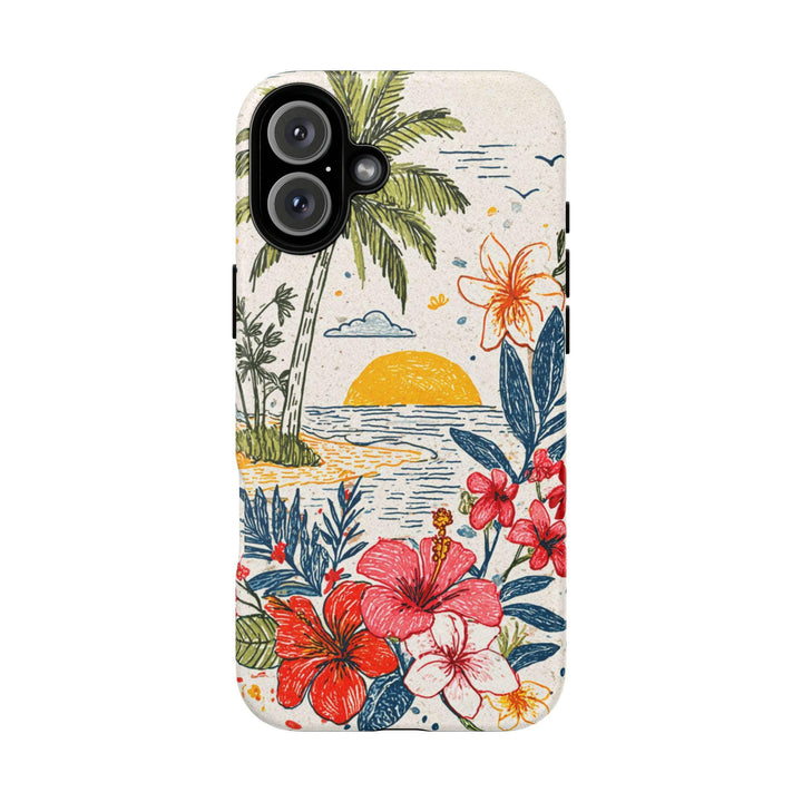 Tough Dual Layer Phone Case | Tropical Coastal Design for iPhone & Samsung