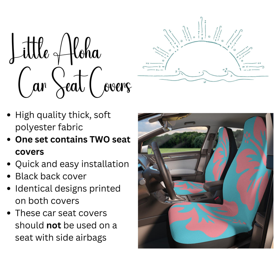 Tropical Hibiscus Car Seat Covers, Hawaiian Floral Universal Fit, Beachy Auto Accessories