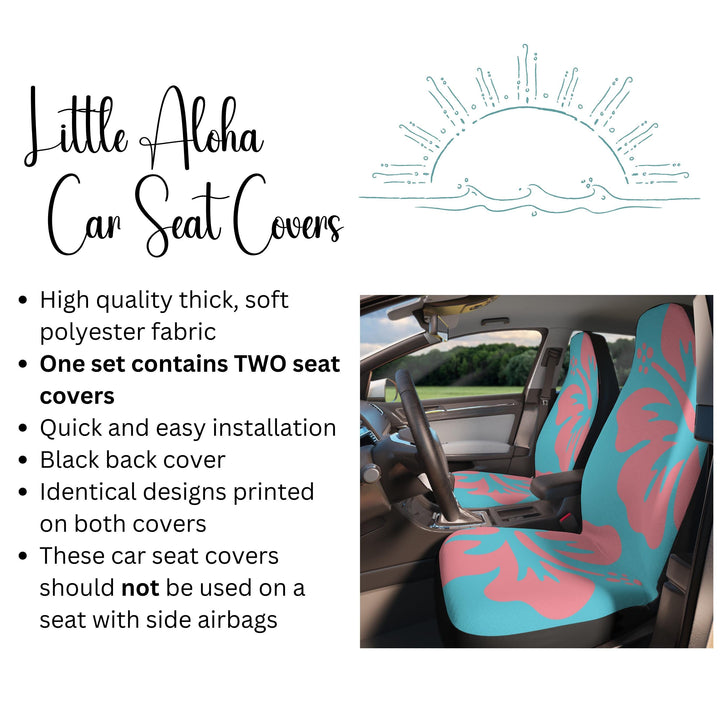 Tropical Hibiscus Car Seat Covers, Hawaiian Floral Universal Fit, Beachy Auto Accessories