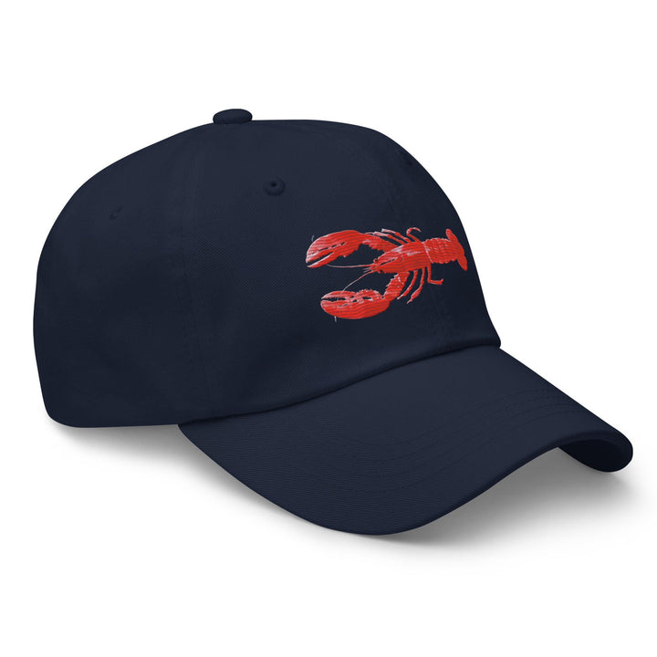 Embroidered Lobster Dad Hat | Chino Cotton Twill Nautical Coastal Cap