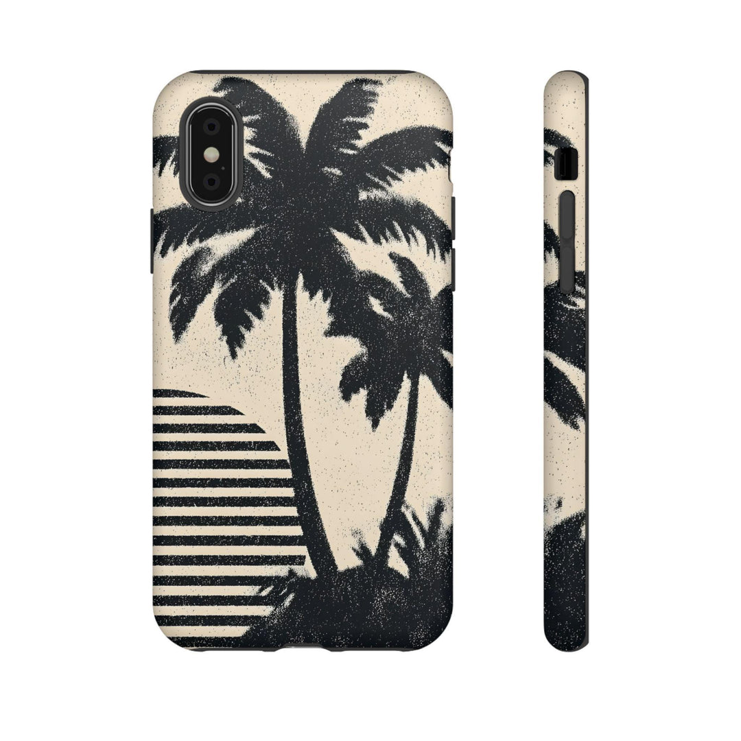 Tough Dual Layer Phone Case | Vintage Palm Tree Design for iPhone & Samsung