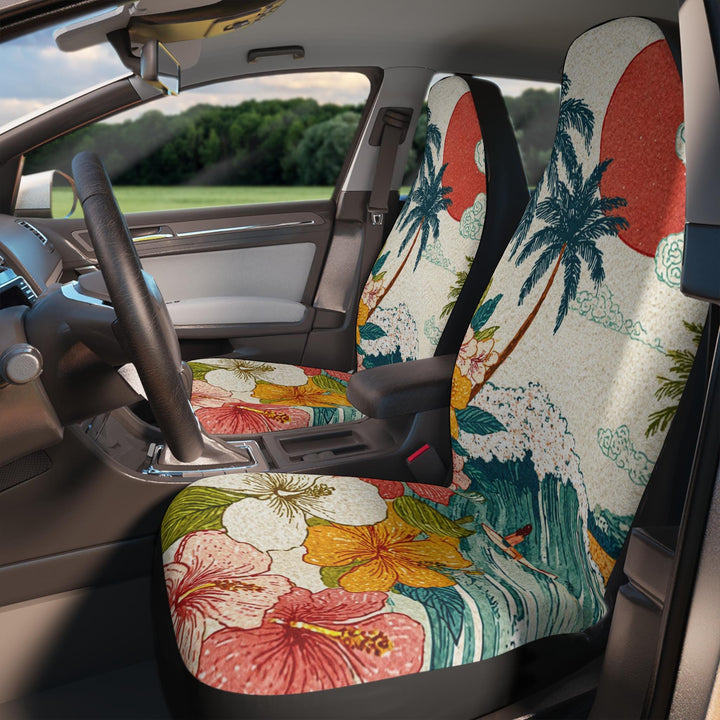 Surfer Girl Car Seat Covers – Universal Fit Seat Covers | Beach Car Decor