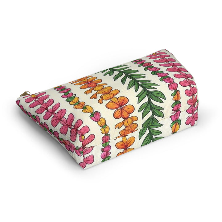 Hawaiian Lei Luxury Accessory Pouch – Tropical Floral Makeup & Travel Ba