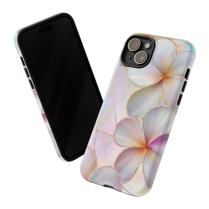 Tough Dual Layer Phone Case | Pink Plumeria Floral Design for iPhone & Samsung
