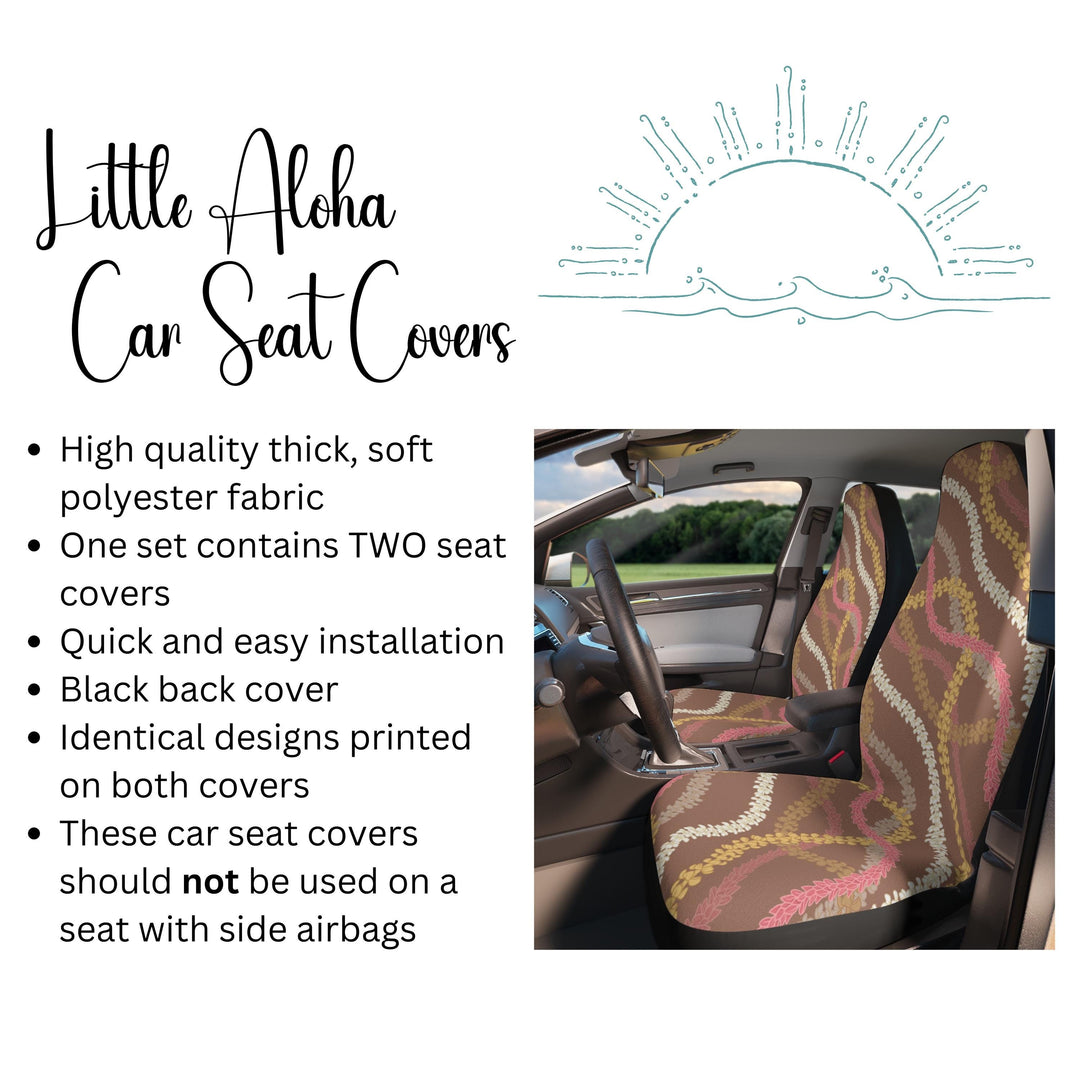 Hawaiian Car Seat Covers – Tropical Flower Lei Design | Universal Fit Seats