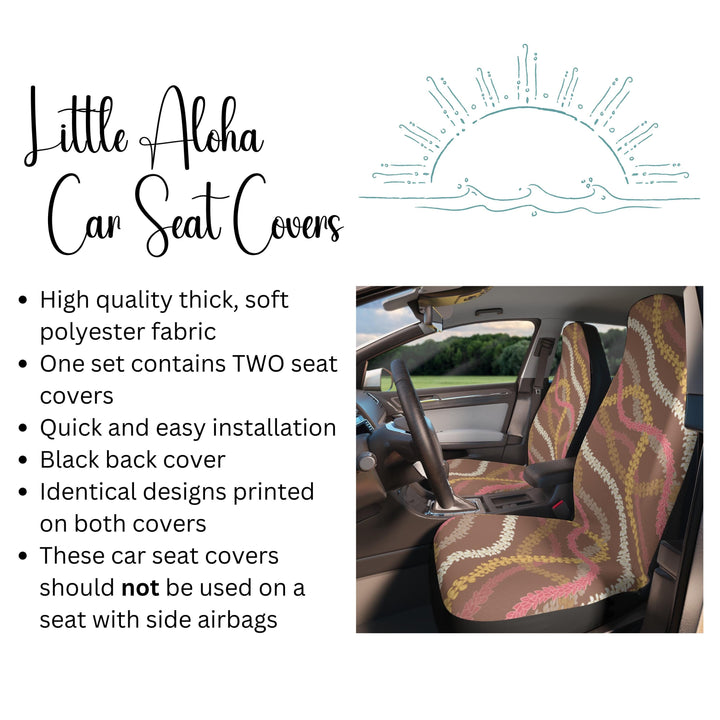 Hawaiian Car Seat Covers – Tropical Flower Lei Design | Universal Fit Seats