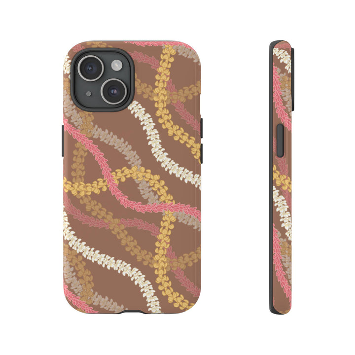 Tough Dual Layer Phone Case | Pink Plumeria Lei Design for iPhone & Samsung