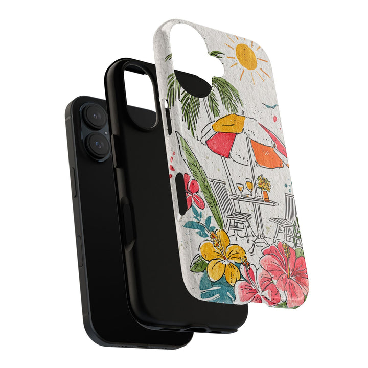 Tough Phone Case – Summer Phone Case With Tropical Watercolor Art & Durable Protection