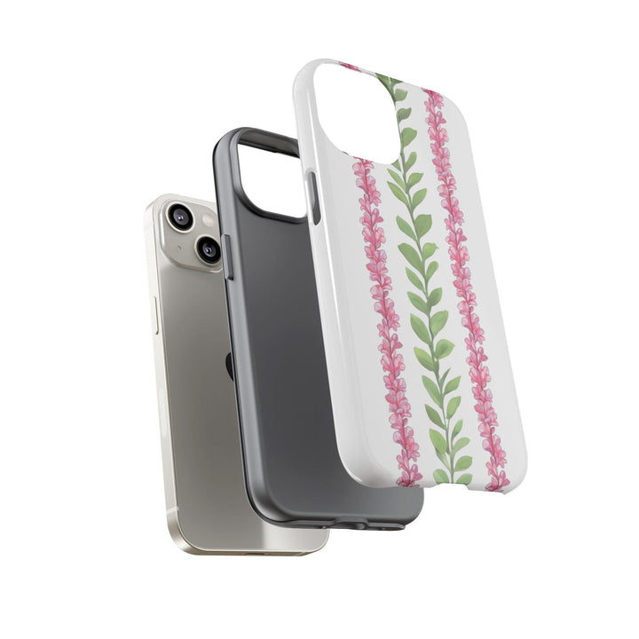 Tough Dual Layer Phone Case | Pink Plumeria Floral Design for iPhone & Samsung