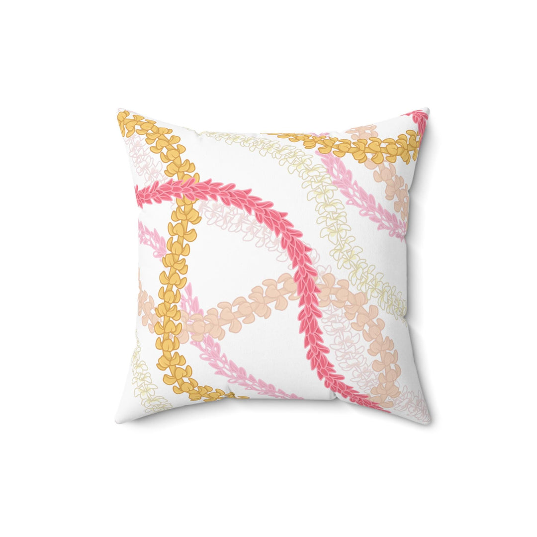 Hawaiian Flower Lei Cushion | Double-Sided Tropical Plumeria Pillow