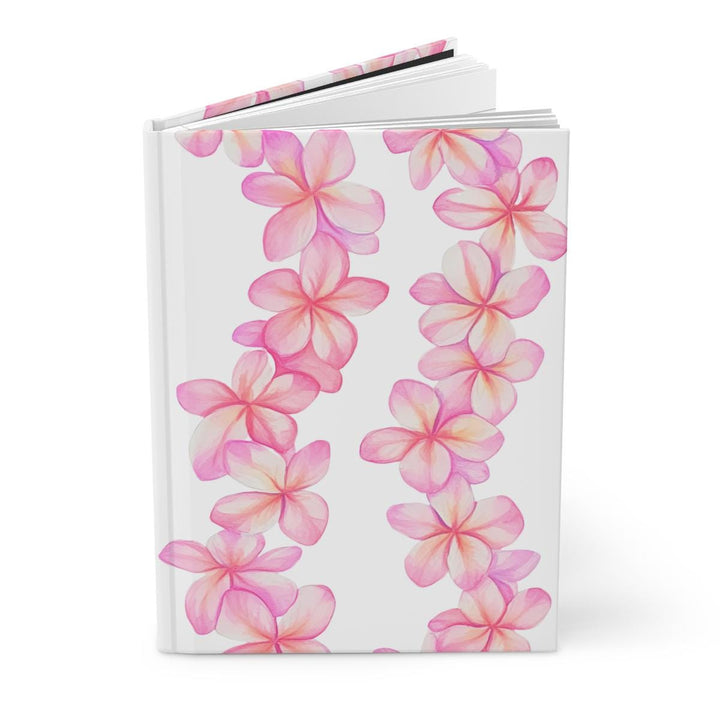 Plumeria Flower Lei Hardcover Gratitude Journal | 150 Lined Pages & Pink Floral Notebook