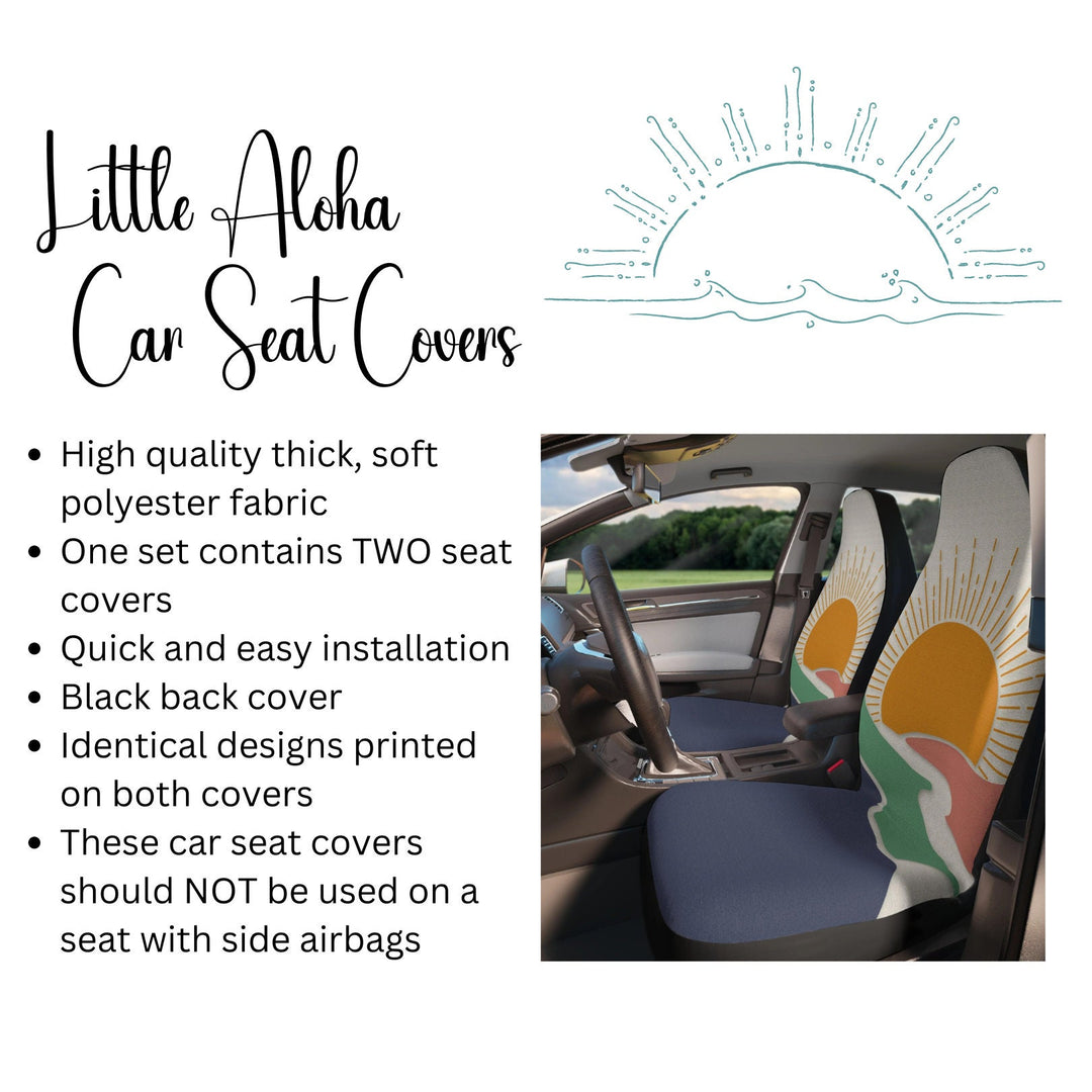 Retro Car Seat Covers - Colorful Bucket Style Covers with Black Back Protection