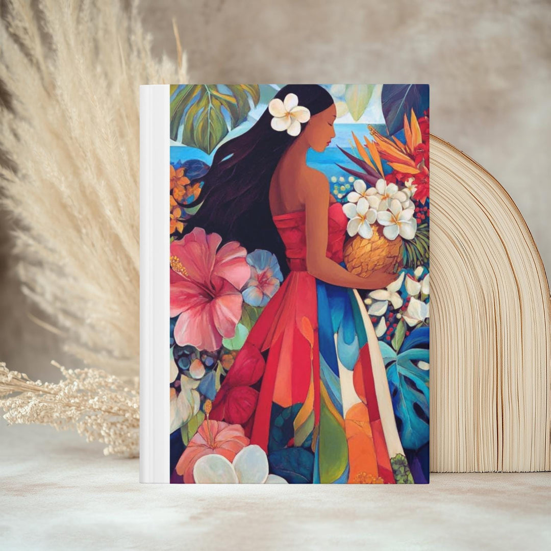 Island Girl Self Care Hardcover Journal | 150 Lined Pages & Tropical Floral Notebook