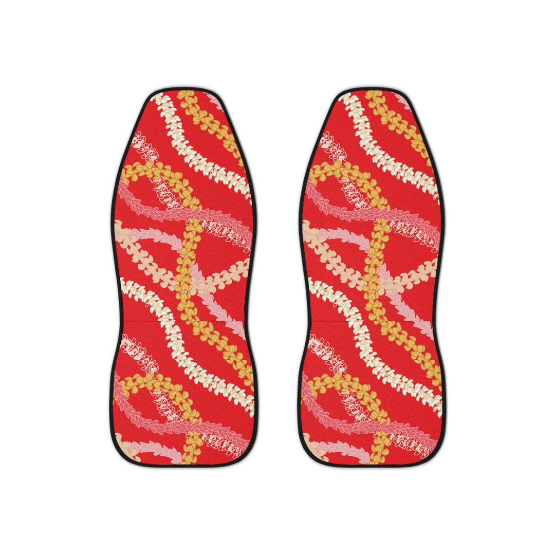Plumeria Flower Lei Car Seat Covers (Set of 2) | Universal Fit Tropical Floral & Spill Resistant