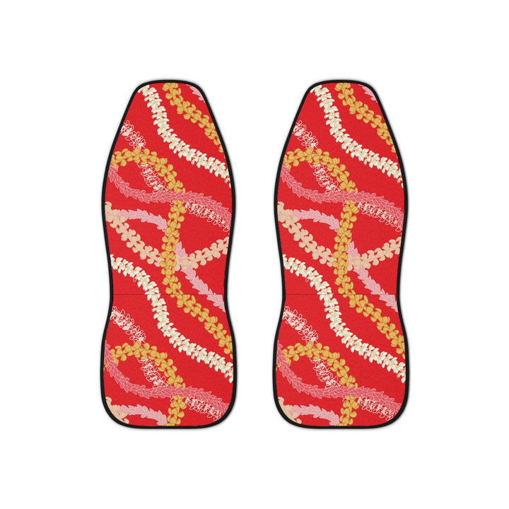 Plumeria Flower Lei Car Seat Covers (Set of 2) | Universal Fit Tropical Floral & Spill Resistant