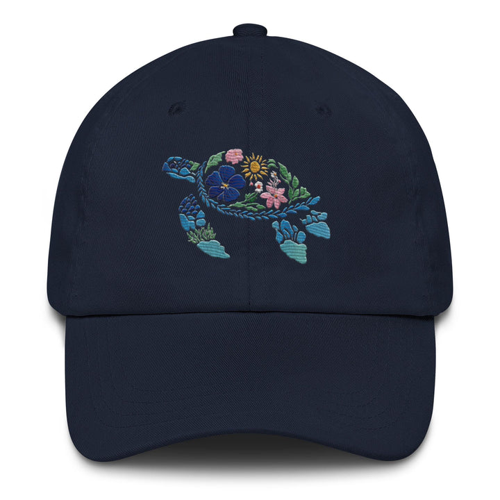 Sea Turtle Hat – Embroidered Cap With Adjustable Strap | Cotton Twill Dad Hat Style