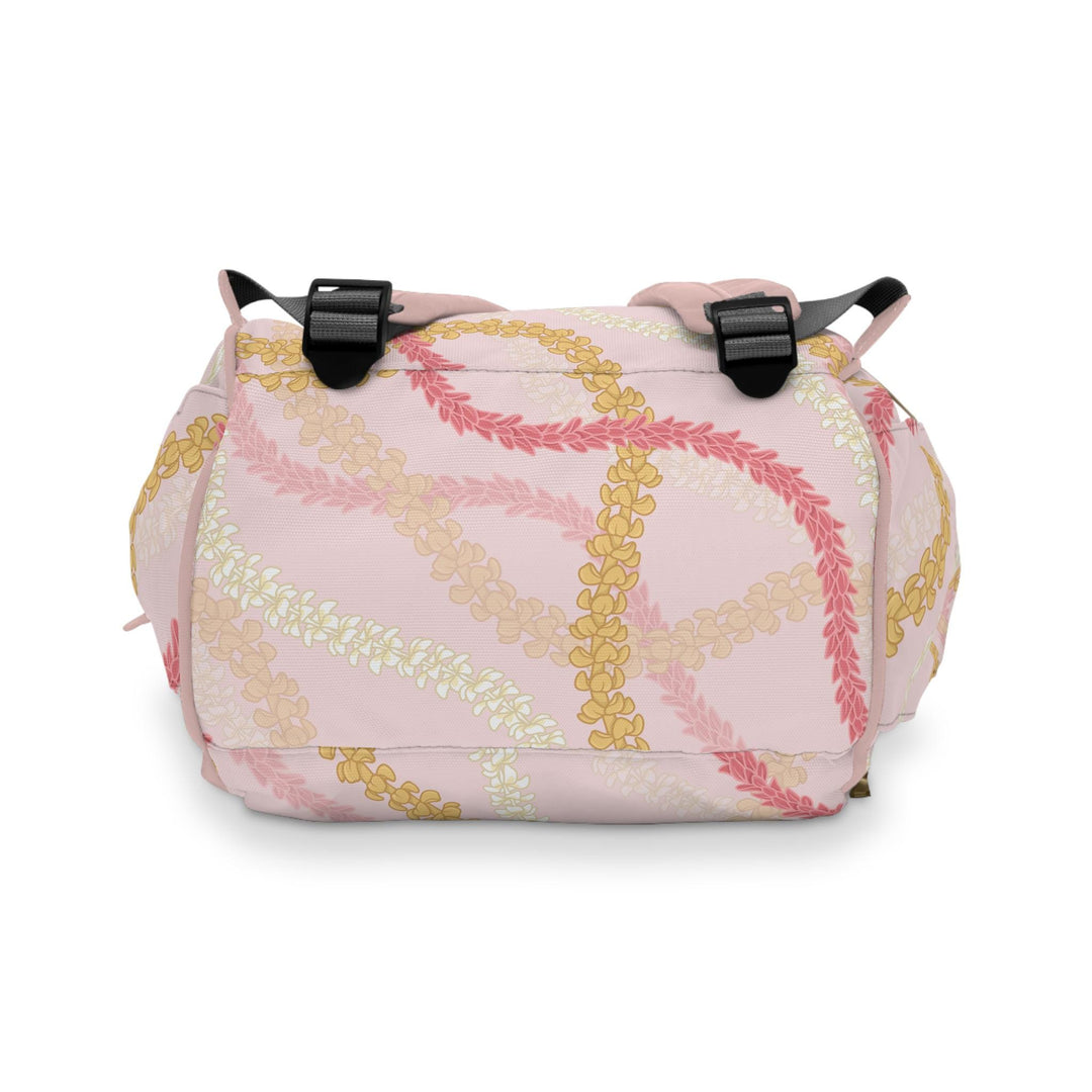Hawaiian Lei Diaper Bag, Stylish Floral Backpack With Adjustable Straps